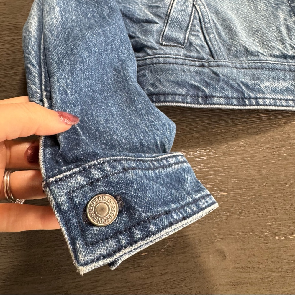 Free People Now Or Never Denim Jacket Coat XS - Picture 8 of 14